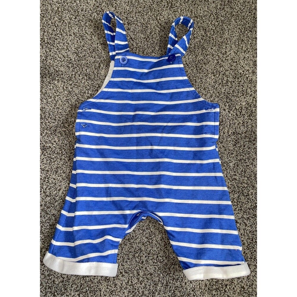 Max Baby 9-12M Blue White Striped Romper Shortall Nautical